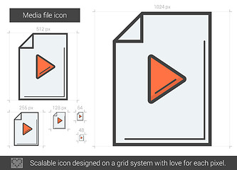 Image showing Media file line icon.