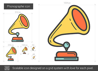 Image showing Phonographe line icon.