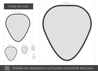 Image showing Guitar pick line icon.