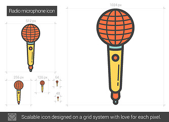 Image showing Radio microphone line icon.