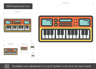 Image showing Midi keyboard line icon.