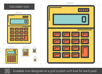 Image showing Calculator line icon.