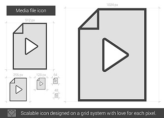 Image showing Media file line icon.