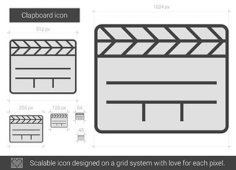 Image showing Clapboard line icon.