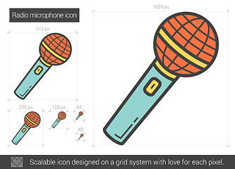 Image showing Radio microphone line icon.