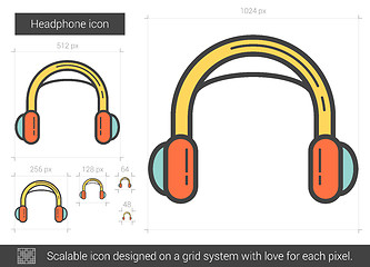 Image showing Headphone line icon.