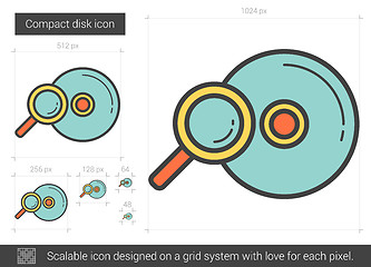 Image showing Compact disk line icon.