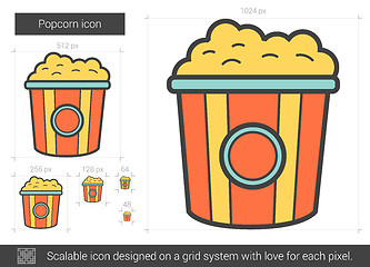 Image showing Popcorn line icon.