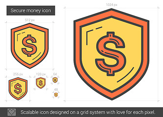 Image showing Secure money line icon.