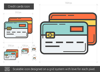 Image showing Credit cards line icon.