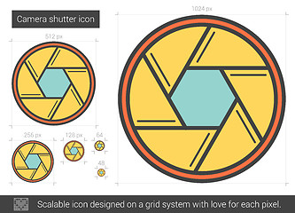 Image showing Camera shutter line icon.