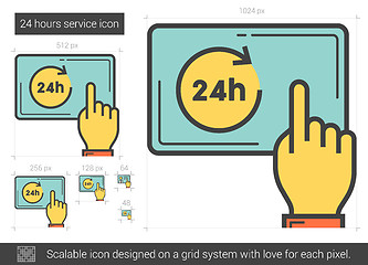 Image showing Twenty four hours service line icon.