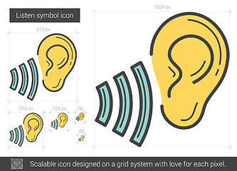 Image showing Listen symbol line icon.