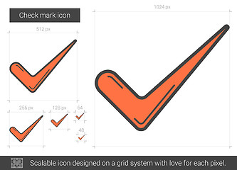 Image showing Check mark line icon.
