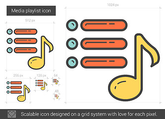 Image showing Media playlist line icon.