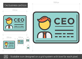 Image showing CEO business card line icon.