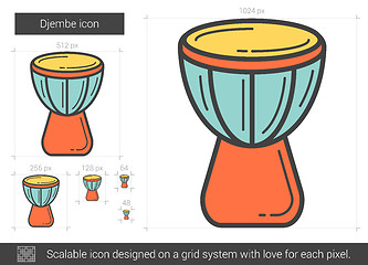 Image showing Djembe line icon.