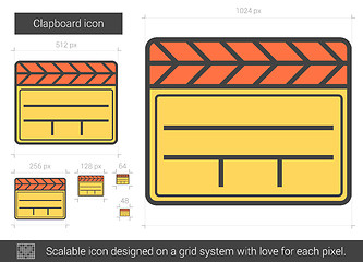 Image showing Clapboard line icon.