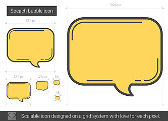 Image showing Speach bubble line icon.