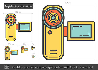 Image showing Digital videocamera line icon.