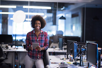 Image showing portrait of a young successful African-American woman in modern 