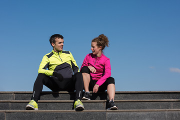 Image showing congratulate and happy to finish morning workout