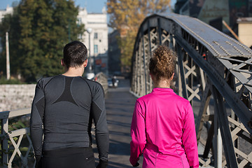 Image showing young  couple jogging