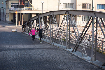 Image showing young  couple jogging