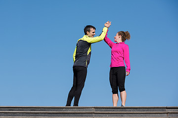 Image showing congratulate and happy to finish morning workout