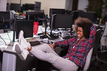 Image showing portrait of a young successful African-American woman in modern 