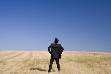 Image showing Businessman looking to the future