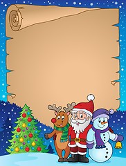 Image showing Christmas characters theme parchment 1