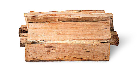 Image showing Stack of firewood side view