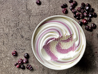 Image showing vanilla and blueberry ice cream