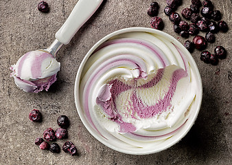 Image showing vanilla and blueberry ice cream