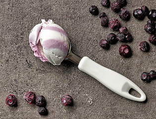 Image showing vanilla and blueberry ice cream