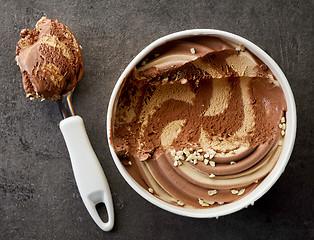 Image showing chocolate and peanut ice cream