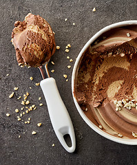 Image showing chocolate and peanut ice cream