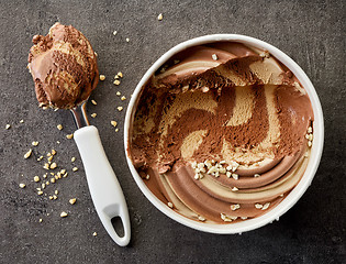 Image showing chocolate and peanut ice cream