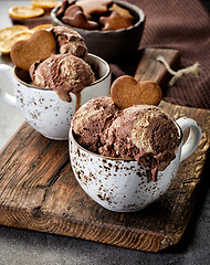 Image showing cup of chocolate ice cream