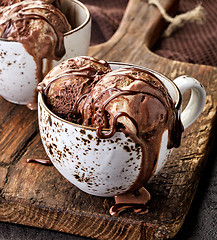 Image showing cup of chocolate ice cream