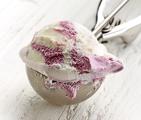 Image showing vanilla and blueberry ice cream