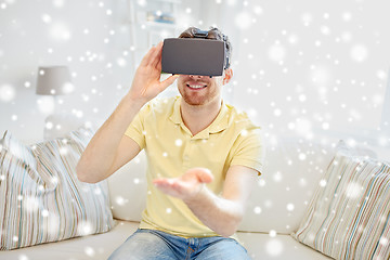 Image showing young man in virtual reality headset or 3d glasses