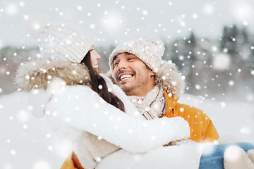 Image showing happy couple outdoors in winter