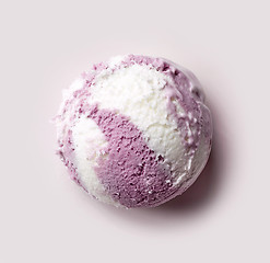 Image showing vanilla and blueberry ice cream ball