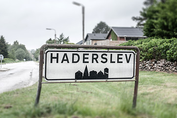 Image showing City sign of Haderslev