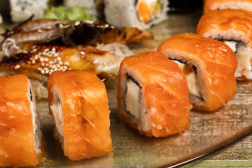 Image showing Japanese Sushi On A Table