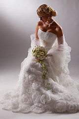 Image showing Young Beautiful Woman In A Wedding Dress