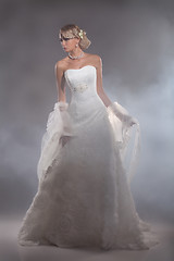 Image showing Young Beautiful Woman In A Wedding Dress