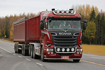 Image showing New Scania Rig Trucking along Highway 